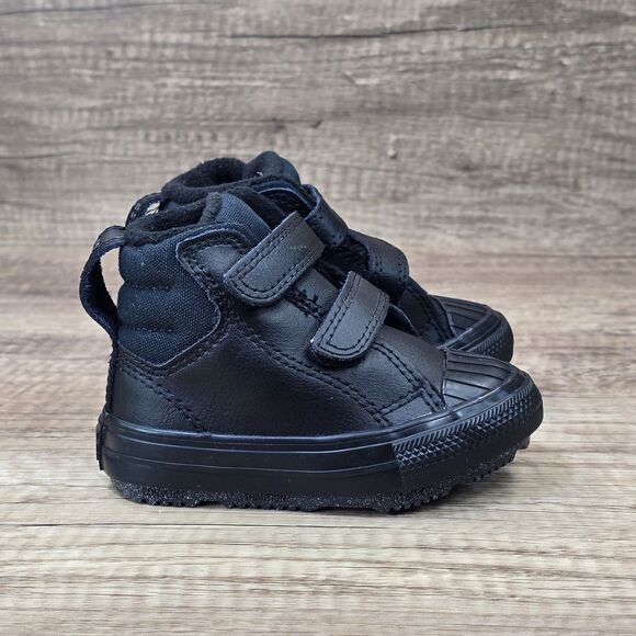 Converse Other - Converse Chuck Taylor All Star Berkshire Toddler's Sz 4 Black Leather Boots NEW